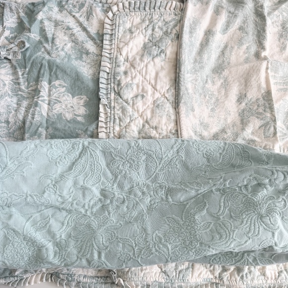 Vintage Pottery Barn Matine Blue Toile Pillow Cover Linen - Picture 7 of 8